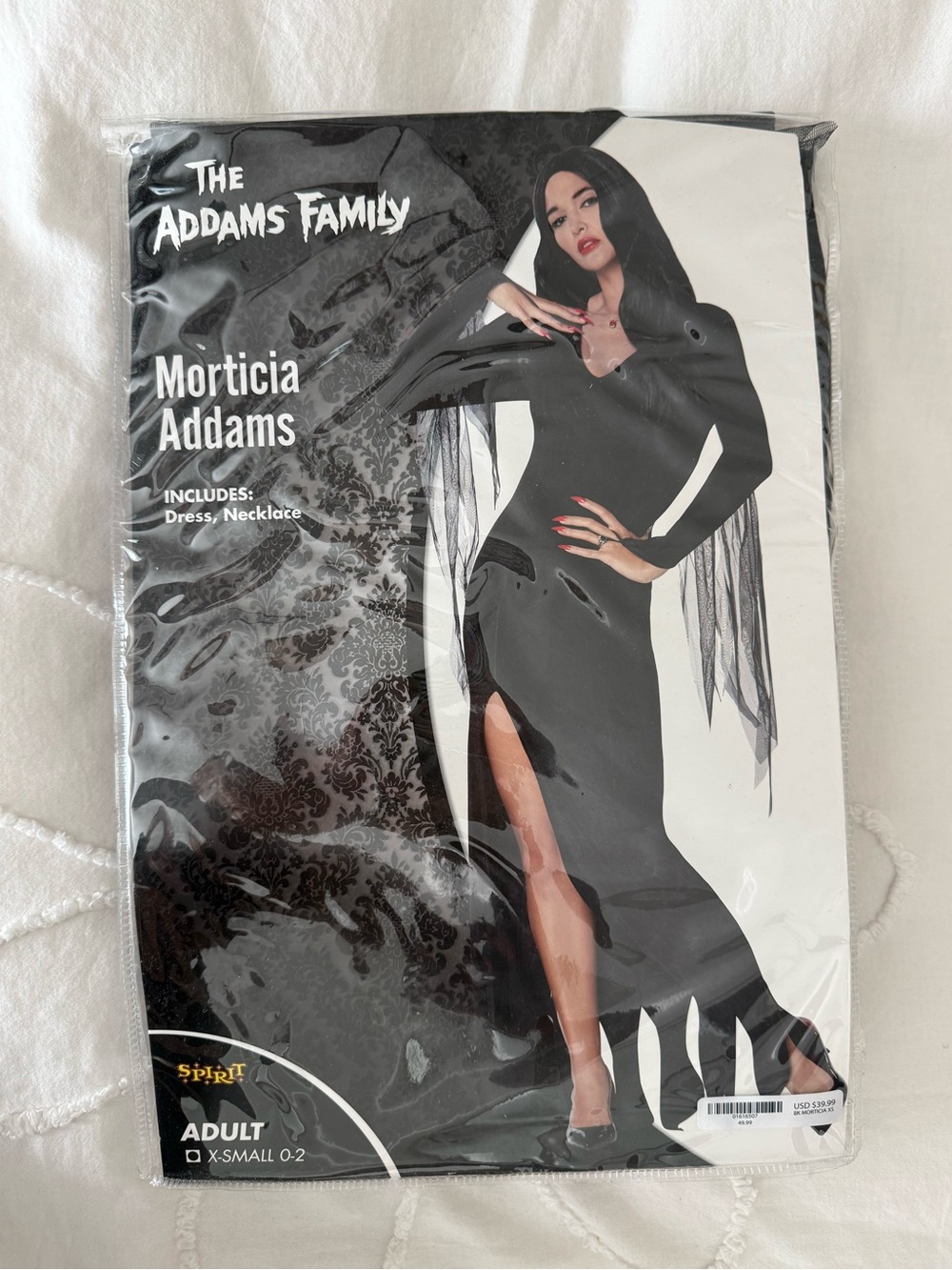 The Addams Family Morticia Addams Adult Costume. Size X SMALL 0-2